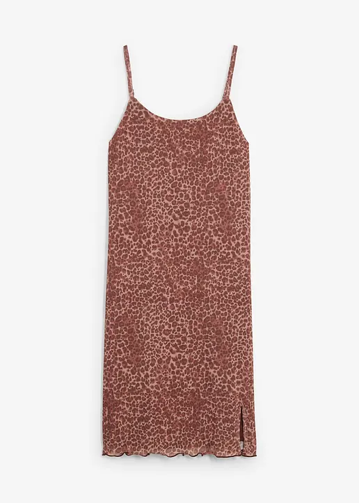 Minikleid aus Mesh in braun von vorne - bonprix