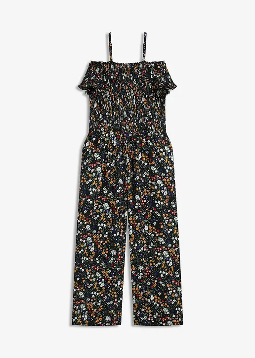 Jerseycrepe-Jumpsuit in schwarz von vorne - bonprix