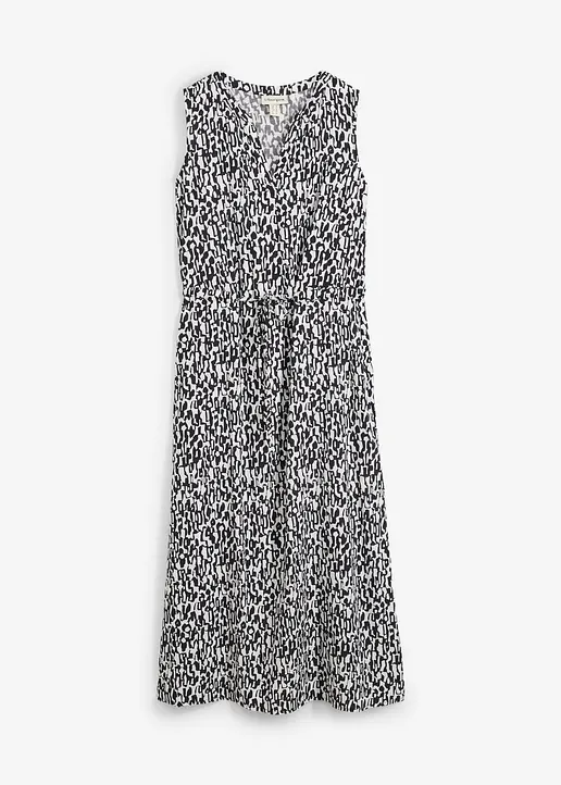 Maxikleid aus fließender Viskose in schwarz von vorne - bonprix