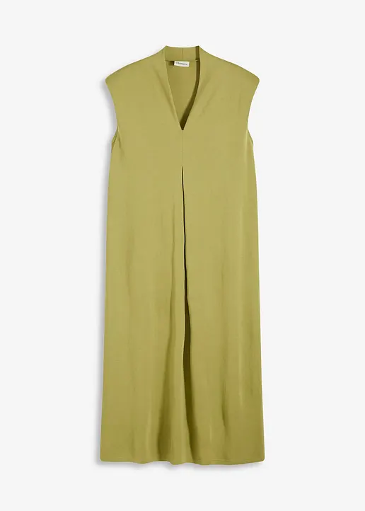 Jerseykleid aus Viskose- Pique mit Schulterpolster in grün von vorne - bonprix