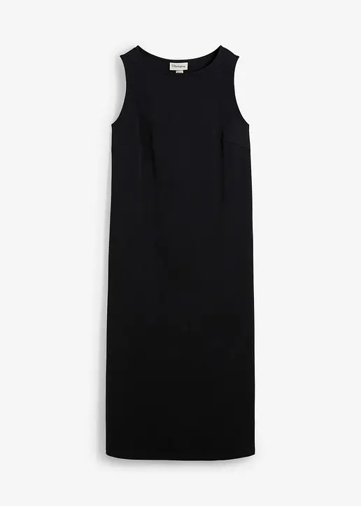 Midikleid aus reiner schwerer Bio-Baumwolle in schwarz von vorne - bonprix