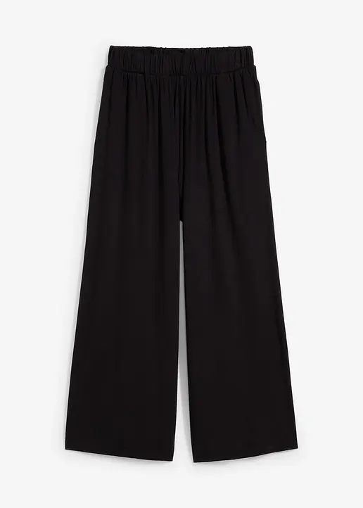 Culotte aus fließender Viskose in schwarz von vorne - bonprix