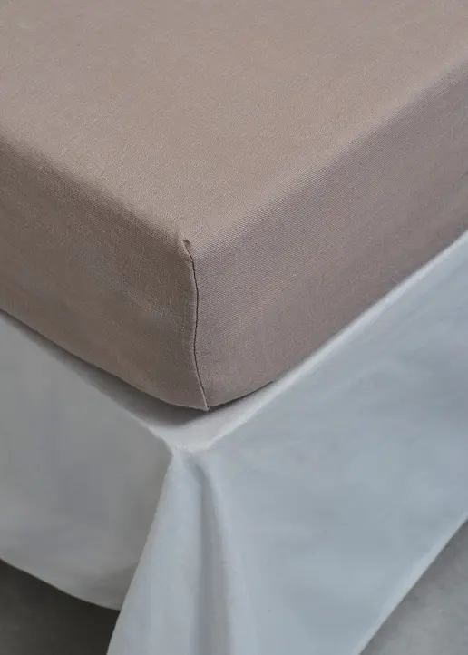 Hochwertiges Leinen Bettlaken in beige - bonprix