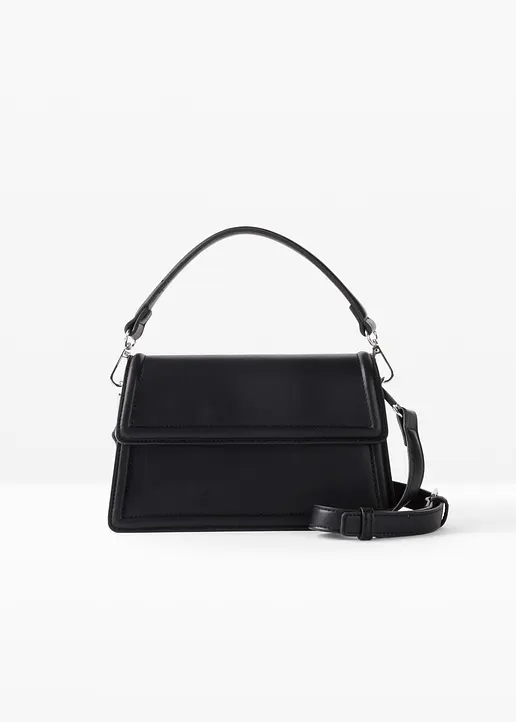 Handtasche mit austauschbarem Taschengurt in schwarz von vorne - bonprix