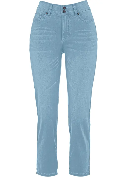 Slim Fit Jeans, Mid Waist, Bequembund in blau - bonprix