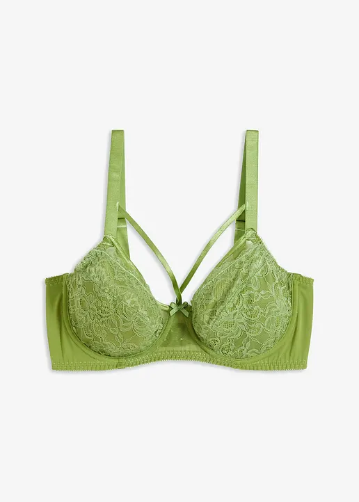 Minimizer-BH mit filigraner Spitze in grün von vorne - bonprix
