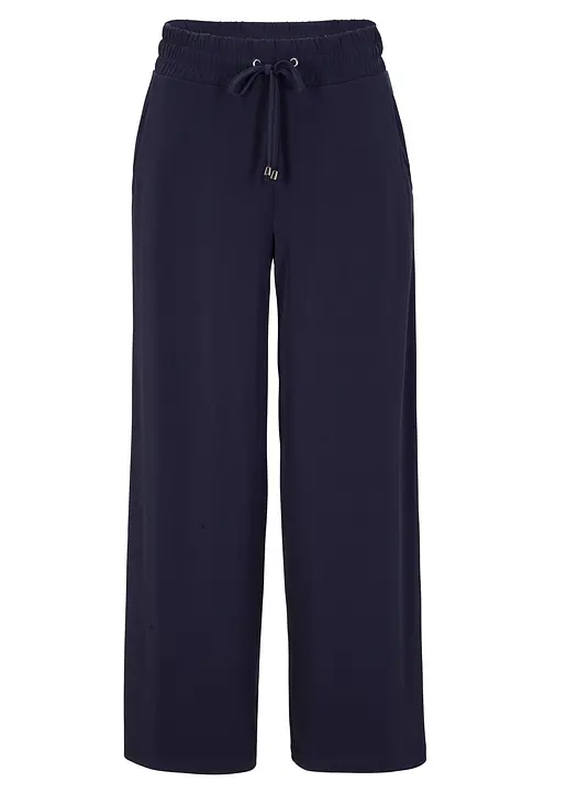 Jersey-Hose mit Bequembund in blau von vorne - bonprix