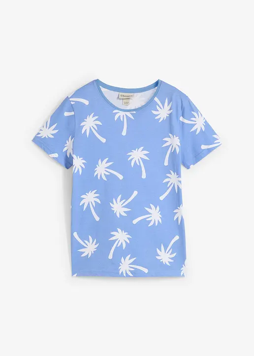 T-Shirt aus Bio Baumwolle in blau von vorne - bonprix