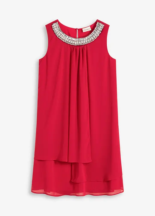 Premium Kleid mit Applikation in rot von vorne - bonprix