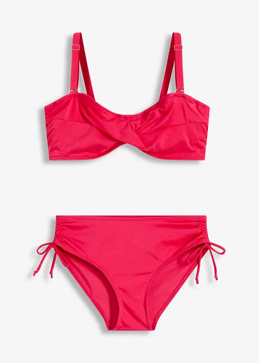 Glitzernder Balconette-Bikini (2-tlg.Set) in pink von vorne - bonprix