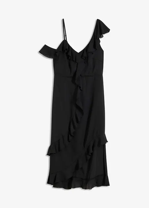 Figurbetontes Midikleid in schwarz von vorne - bonprix