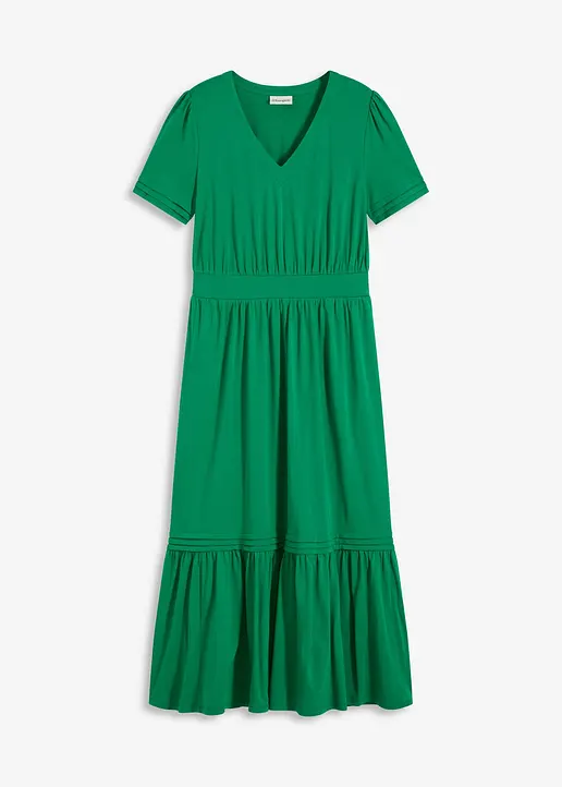 Jerseykleid in grün von vorne - bonprix
