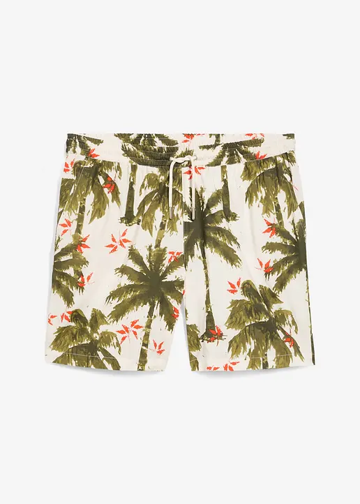 Schlupf-Shorts aus Viskose, Loose Fit in weiß von vorne - bonprix