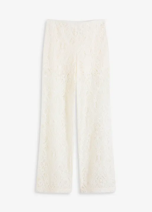 Hose aus Spitze in beige von vorne - bonprix