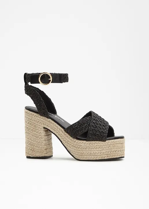 Plateau Sandalette in schwarz - bonprix