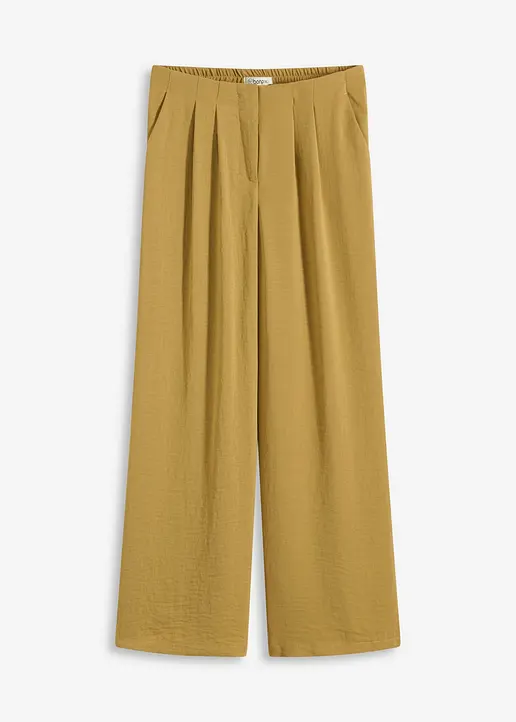 Texturierte Hose in grün von vorne - bonprix