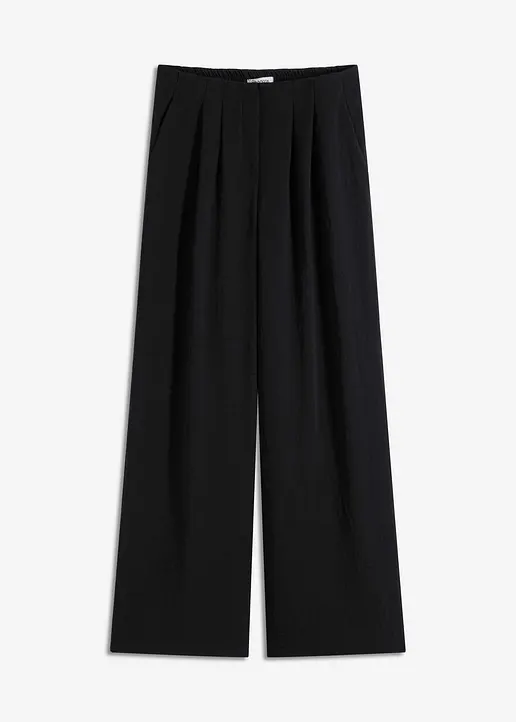 Texturierte Hose in schwarz von vorne - bonprix