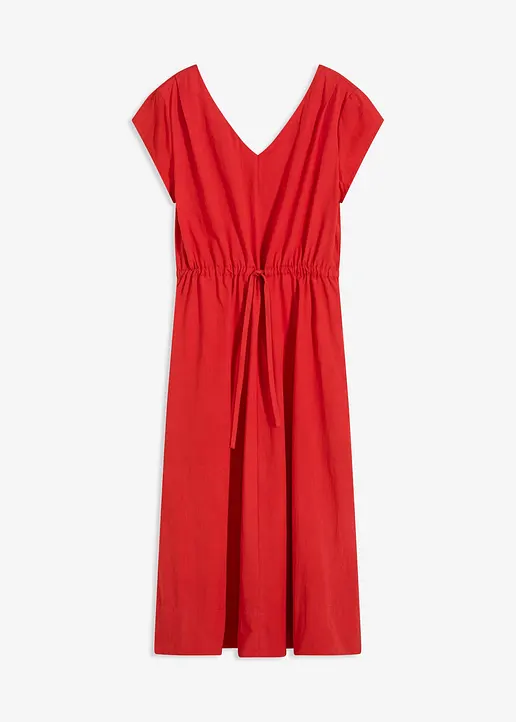 Kleid aus Baumwoll-Popeline in rot von vorne - bonprix