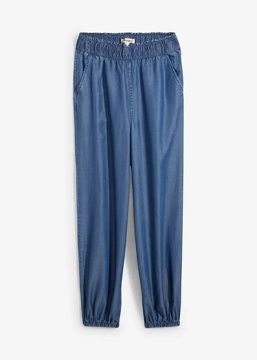 Hose aus Lyocell mit Bequembund in blau von vorne - bonprix