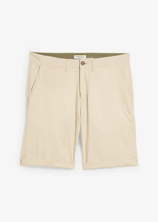 Chino-Bermuda, Regular Fit in beige von vorne - bonprix