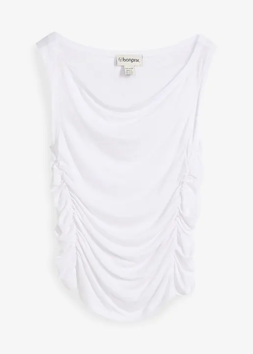 Tanktop aus softem Viskose-Mix in weiß von vorne - bonprix