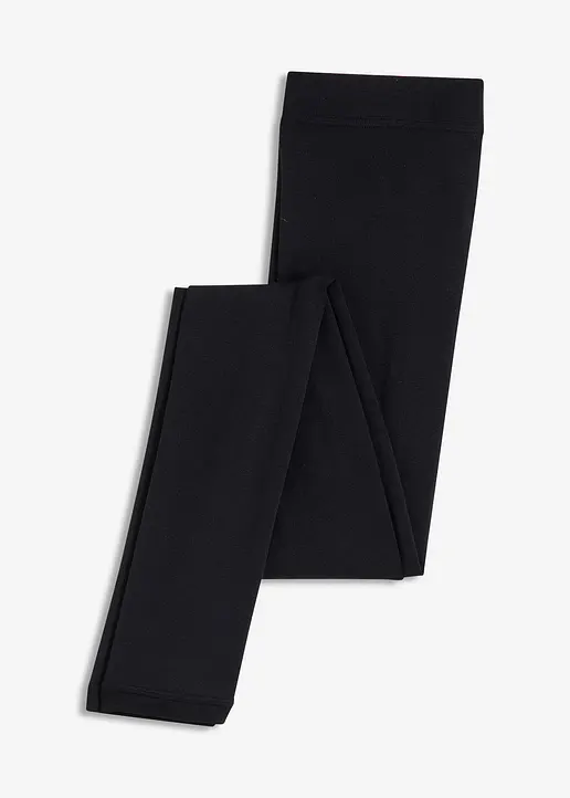 Thermo Fleece Leggings 140den in schwarz von vorne - bonprix