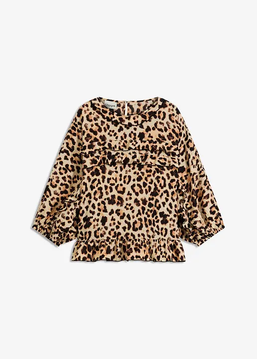 Bluse aus feinem Viskose-Mix in beige von vorne - bonprix
