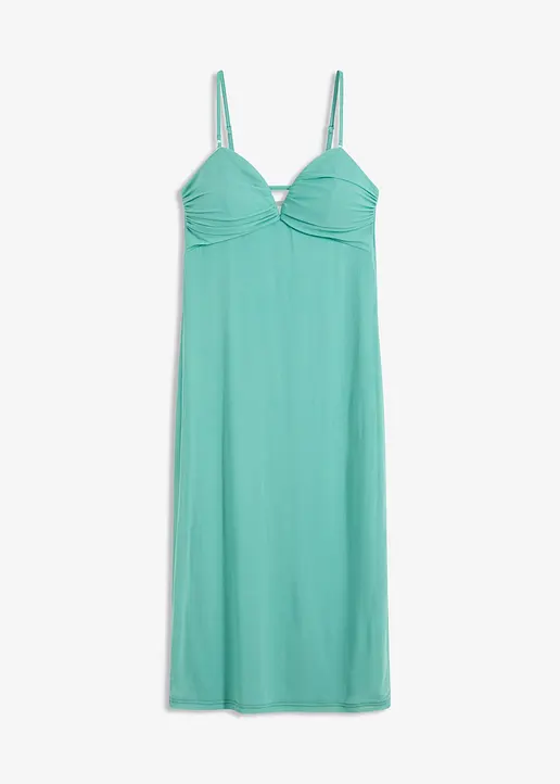 Maxikleid mit tiefem Ausschnitt in grün von vorne - bonprix