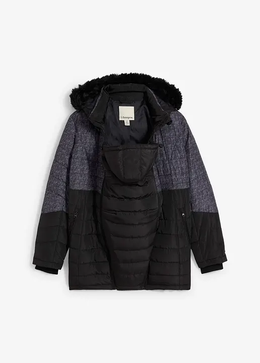 Wattierte 3-in-1 Umstandsjacke und Tragejacke von vorne - bonprix