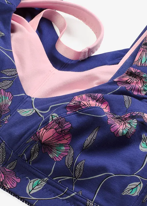 BH ohne Bügel mit Bio-Baumwolle (3er Pack) in blau - bonprix