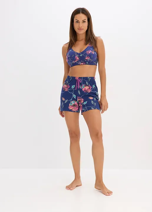 BH ohne Bügel mit Bio-Baumwolle (3er Pack) in blau im Look von vorne (Totalaufnahme) - bonprix