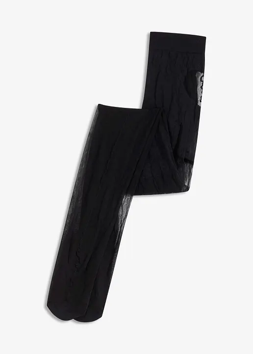Strumpfhose in Strapsstrumpfoptik 30 DEN in schwarz von vorne - bonprix