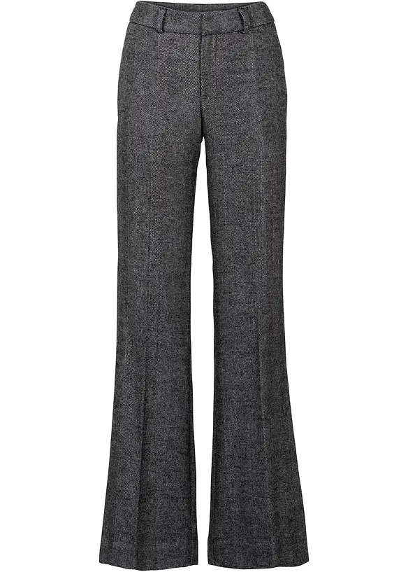 Hose mit weitem Bein in grau von vorne - bonprix