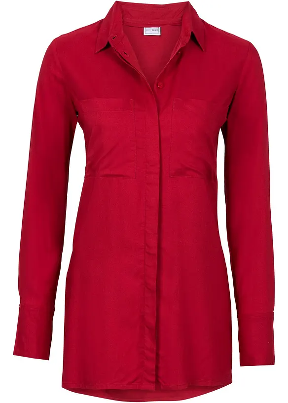 Longbluse in rot von vorne - bonprix