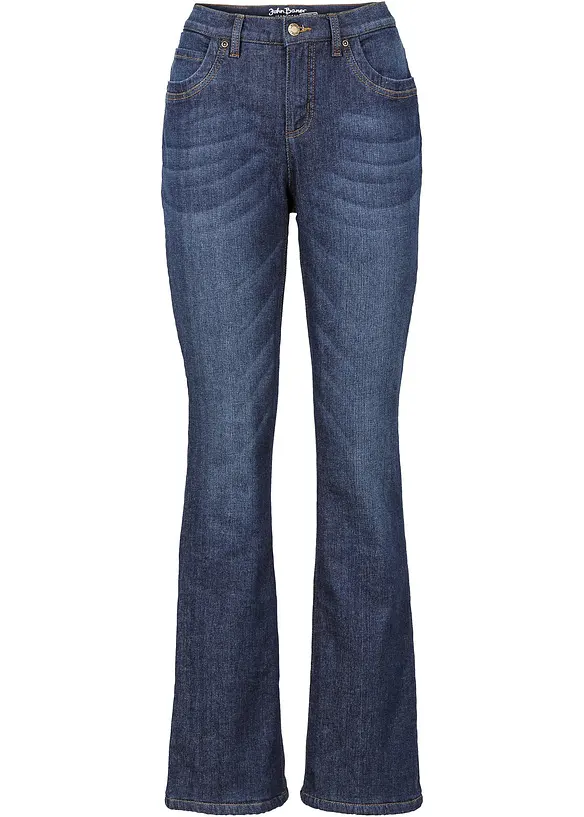 Stretch-Thermojeans, Bootcut in blau von vorne - bonprix