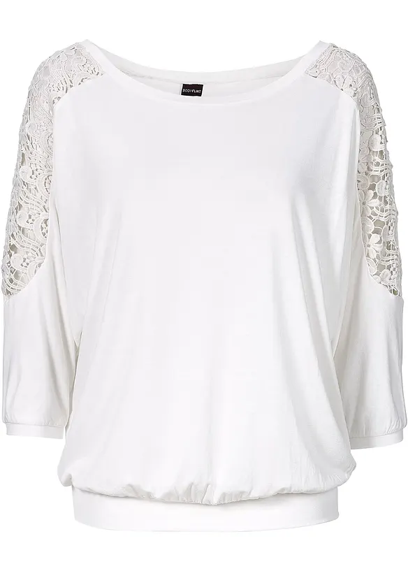 Oversize-Shirt  aus Viskose-Mix in weiß - bonprix