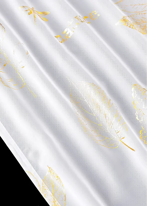 Transparente Gardine aus feinem Voile (1er Pack) in gold Detailaufnahme vom Material - bonprix