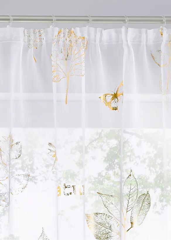Transparente Gardine aus feinem Voile (1er Pack) in gold - bonprix