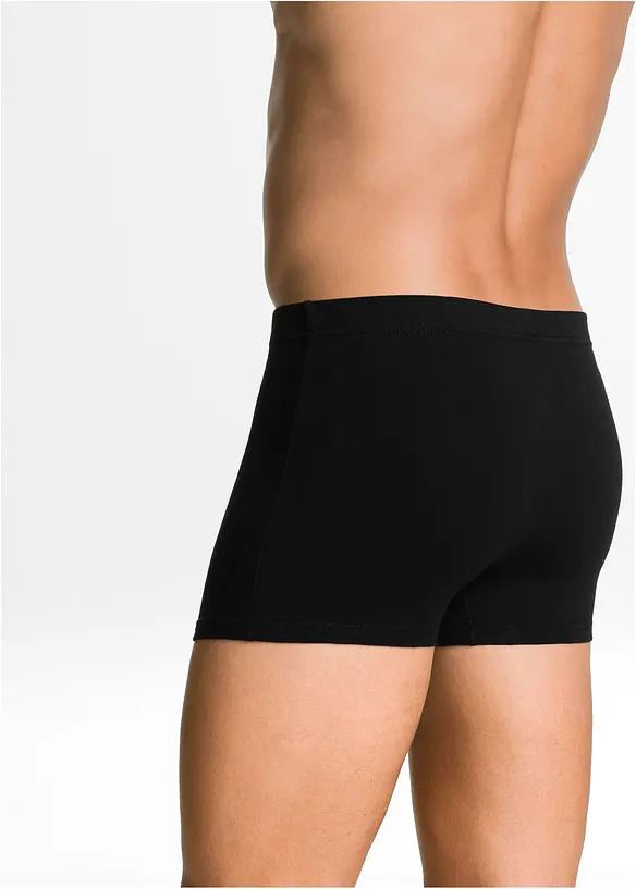 Boxershorts eng mit Baumwolle (3er Pack) in schwarz von hinten - bonprix