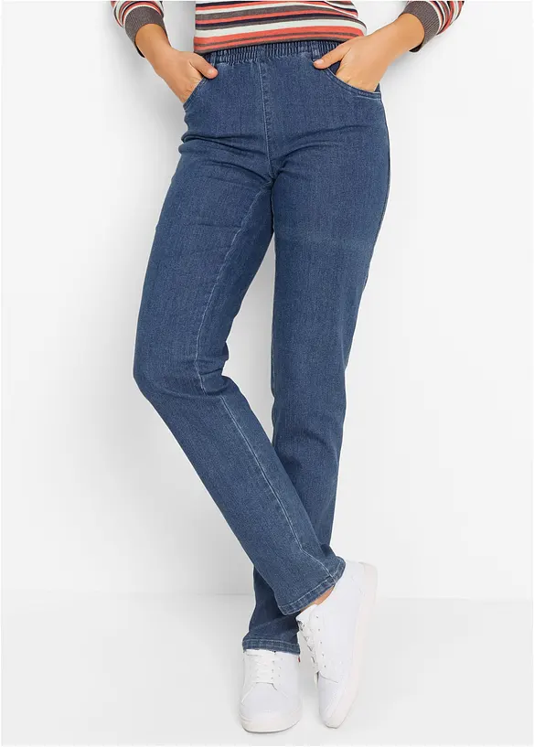 Gerade Stretch-Hose (2er-Pack) in blau von vorne - bonprix Gerade Stretch-Hose (2er-Pack) in blau von vorne - bonprix