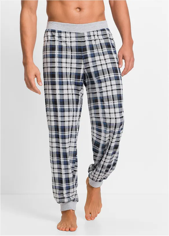 Pyjamahose aus Jerseyware in grau von vorne - bonprix