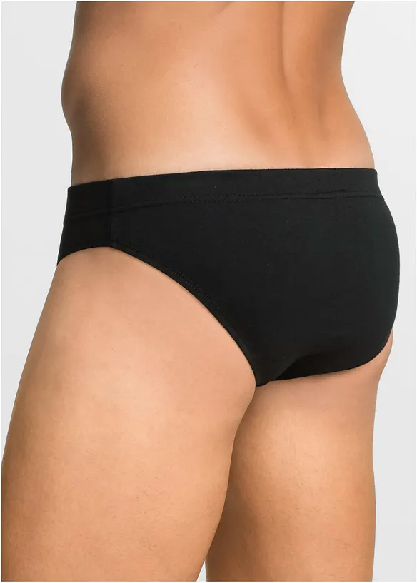 Slip aus weicher Baumwolle (5er Pack) in blau von hinten - bonprix