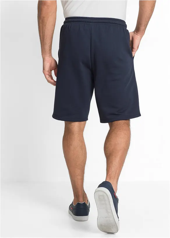 Sweat-Bermuda in Regular Fit in blau von hinten - bonprix