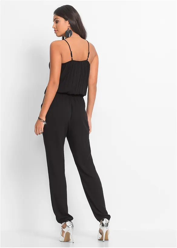 Jumpsuit aus strukturierter Viskose in schwarz von hinten (Totalaufnahme) - bonprix Jumpsuit aus strukturierter Viskose in schwarz von hinten (Totalaufnahme) - bonprix