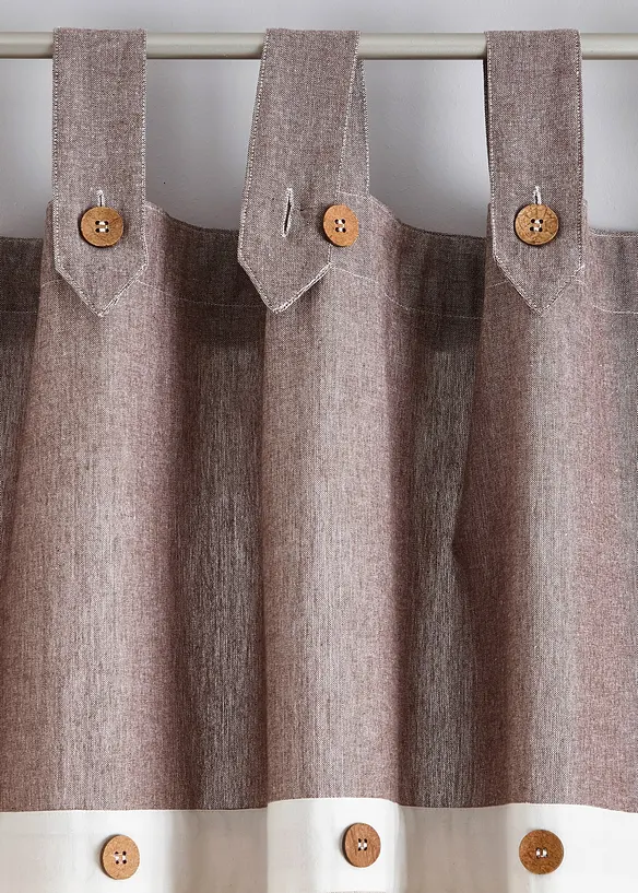 Blickdichter Vorhang aus Bio-Baumwolle (1er Pack) in beige - bonprix