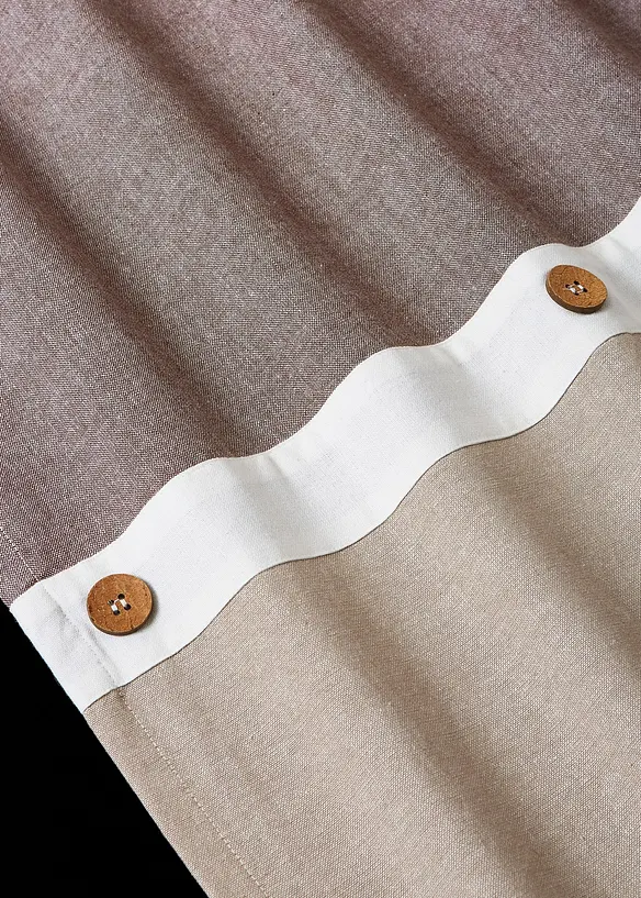 Blickdichter Vorhang aus Bio-Baumwolle (1er Pack) in beige Detailaufnahme vom Material - bonprix