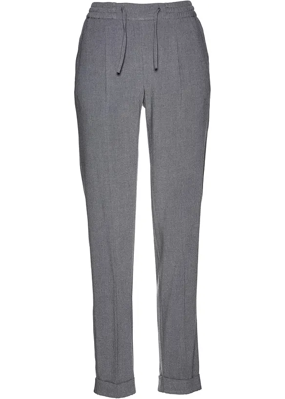 Bundfaltenhose in Schlupfform in grau von vorne - bonprix Bundfaltenhose in Schlupfform in grau von vorne - bonprix