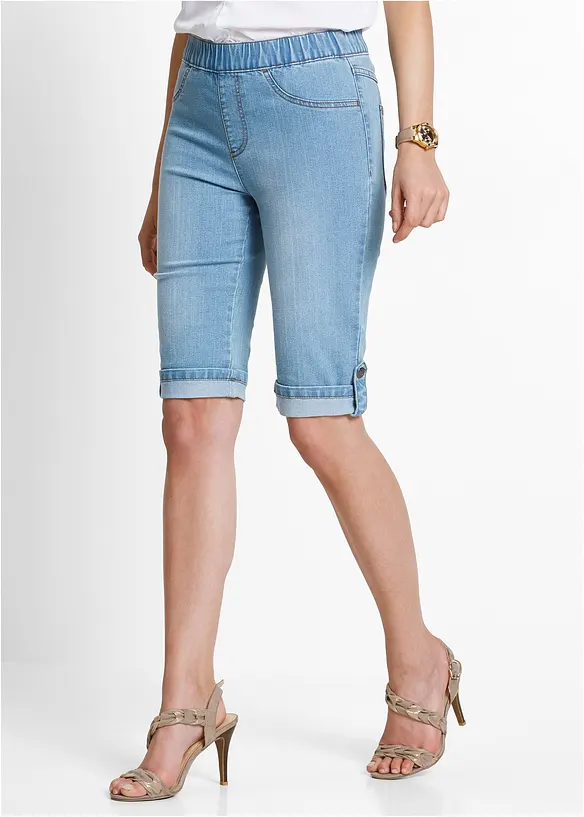 Jeans-Bermuda mit Bequembund in blau von vorne - bonprix Jeans-Bermuda mit Bequembund in blau von vorne - bonprix