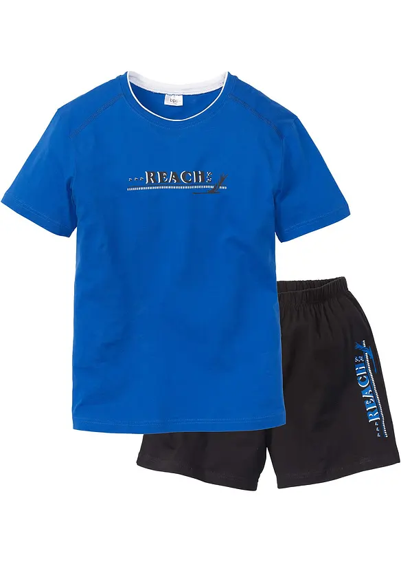 Shorty mit weicher Baumwolle in blau von vorne - bonprix