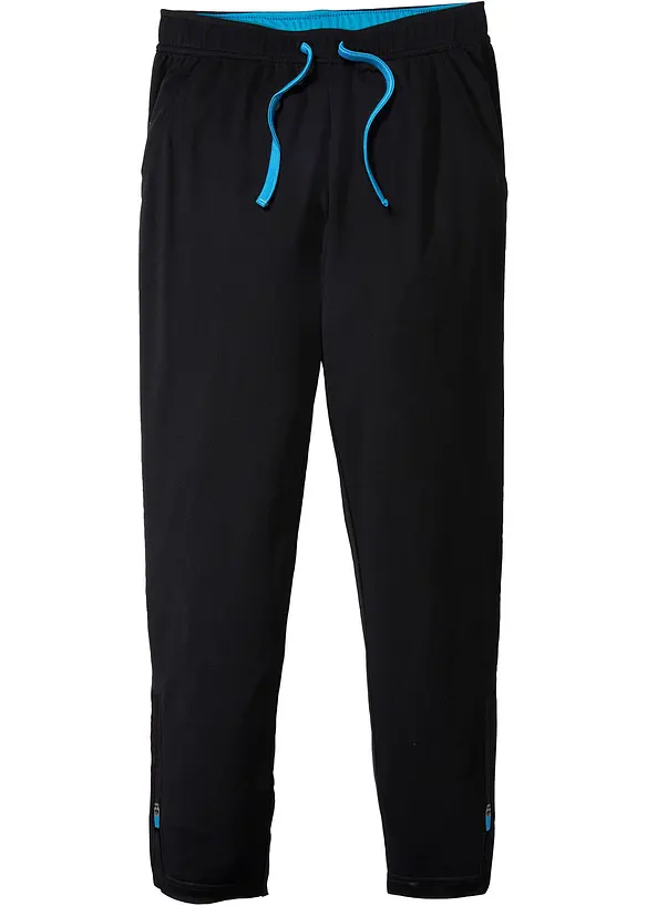 Sporthose, schnelltrocknend und atmungsaktiv in schwarz von vorne - bonprix